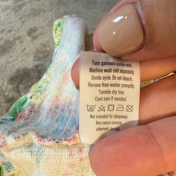 Gymboree Floral Drop Waist Terry Sweatshirt Dress Pockets Girls M 7 8 - Picture 7 of 10